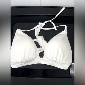 Victoria's Secret White Bikini Top New with Tags! Medium  halter tie back